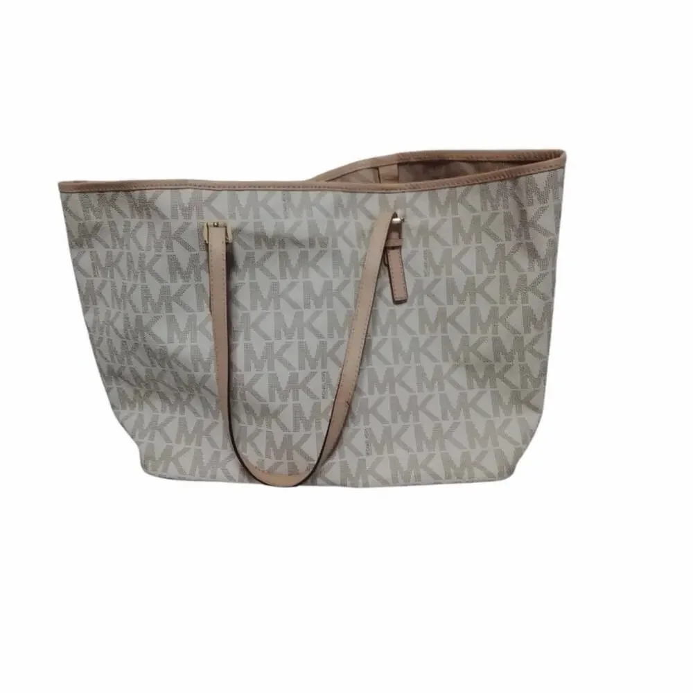 Michael Kors Jet Set Large E/W Top Zip Tote - Vanilla Authentic l
